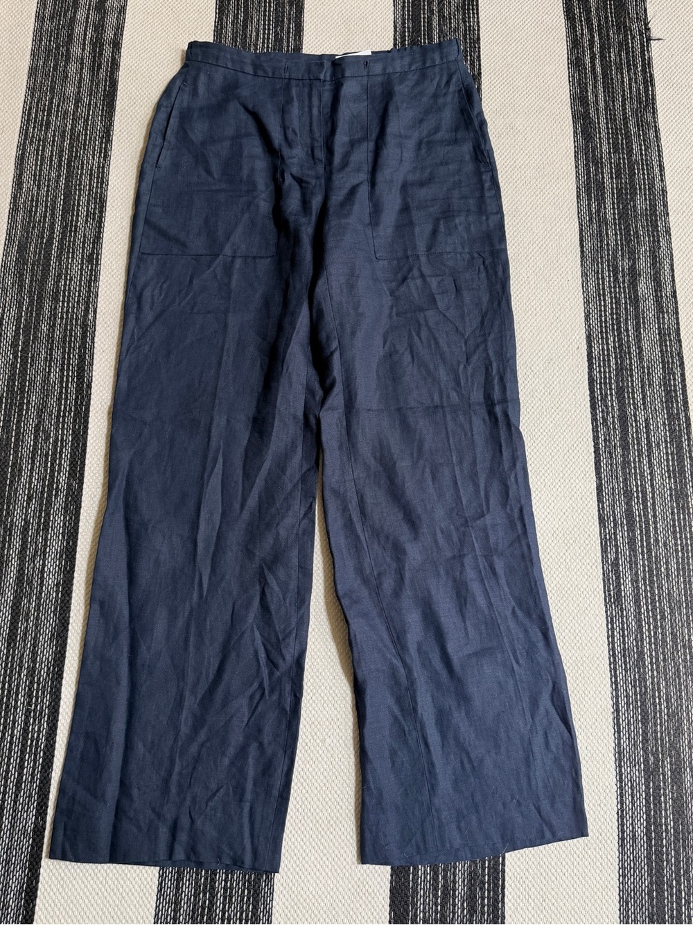 Liz Claiborne Women's Navy Linen Wide Leg Pants Size 6